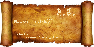 Mauker Baldó névjegykártya